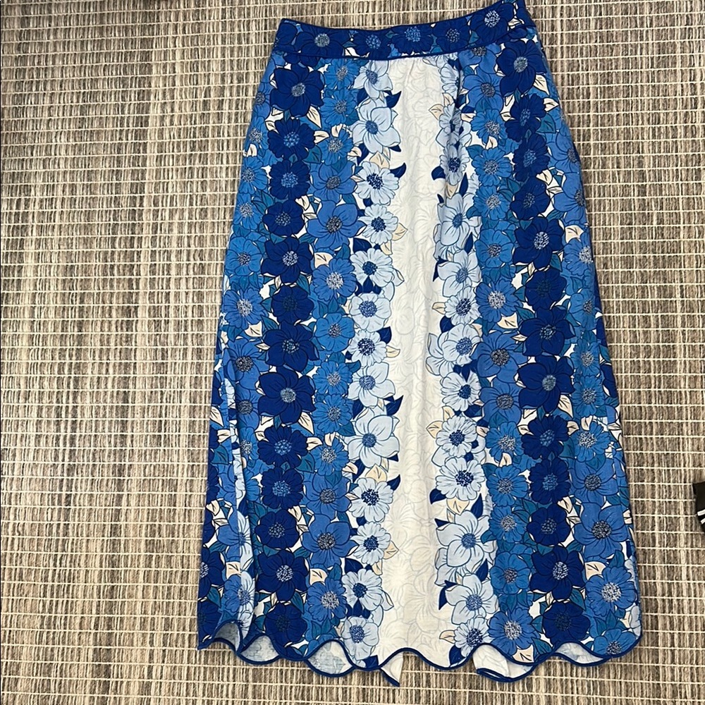 Floral Blue and White Women's Skirt